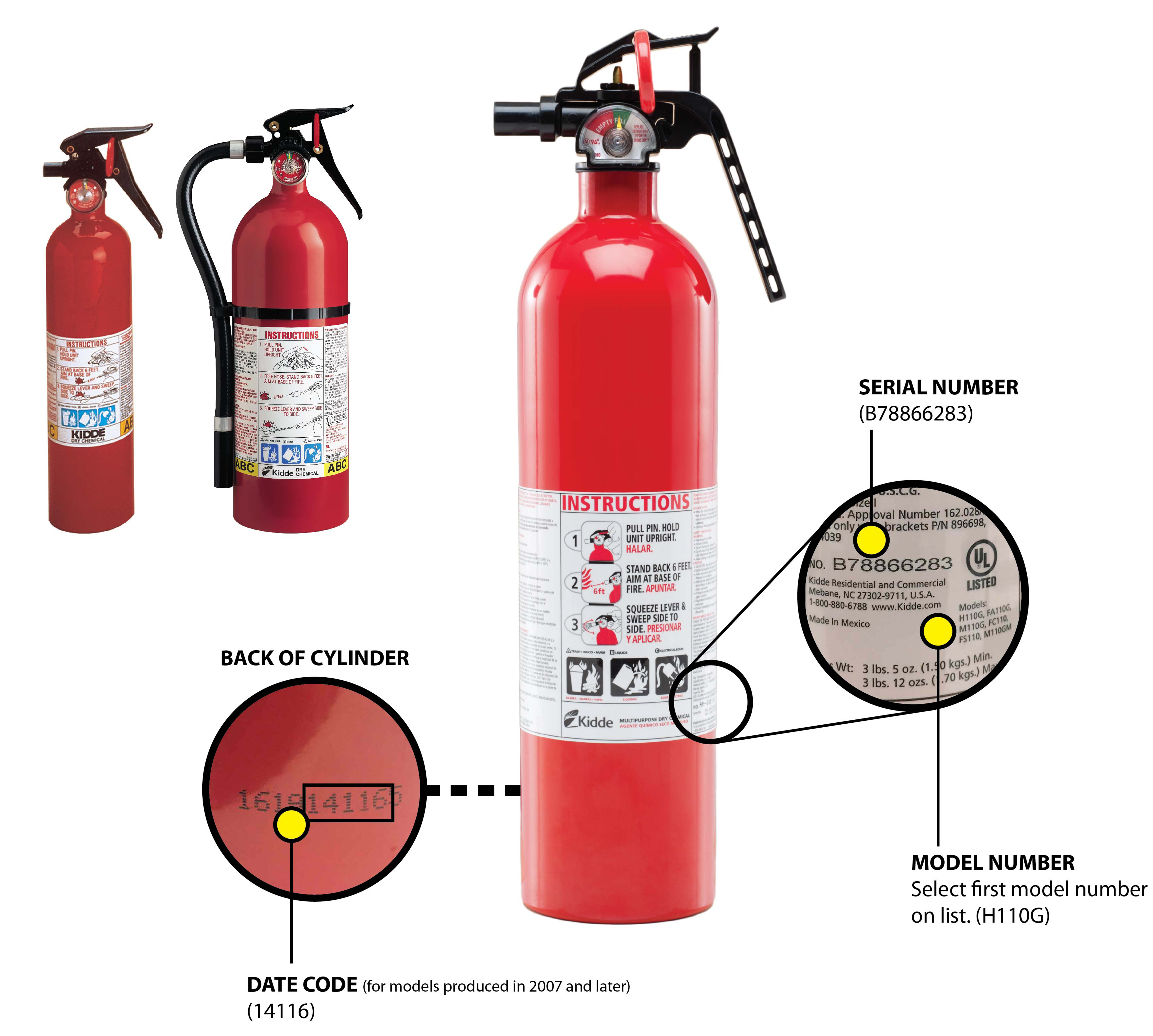 Kidde fire extinguishers with plastic handles